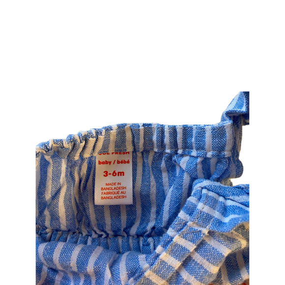 Joe Fresh Baby Dress and bloomer set 3-6m Blue Orange and pink - Picture 5 of 5